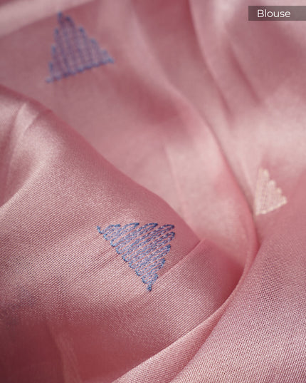 Tissue Georgette Allover Thread Embroidery Lace Border - Lite Purple