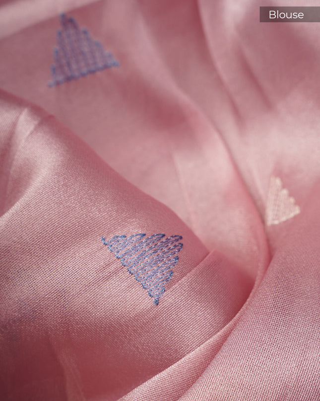 Tissue Georgette Allover Thread Embroidery Lace Border - Lite Purple