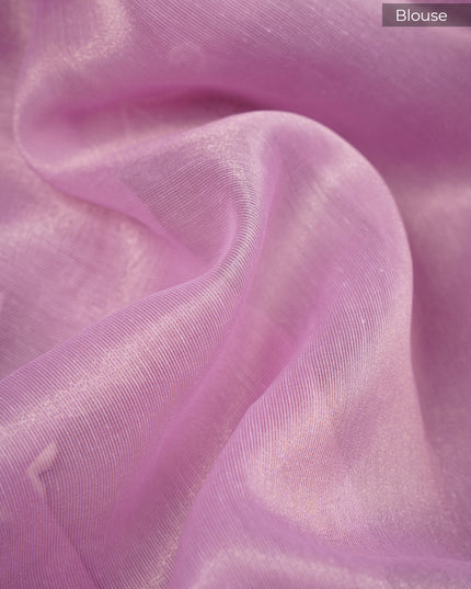 Organza Saree with Embroidery Butties and Border- Lavender