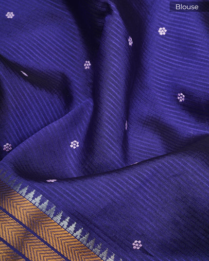 Mangalagiri Silk Saree with thread Work With Zari Border - Vailet