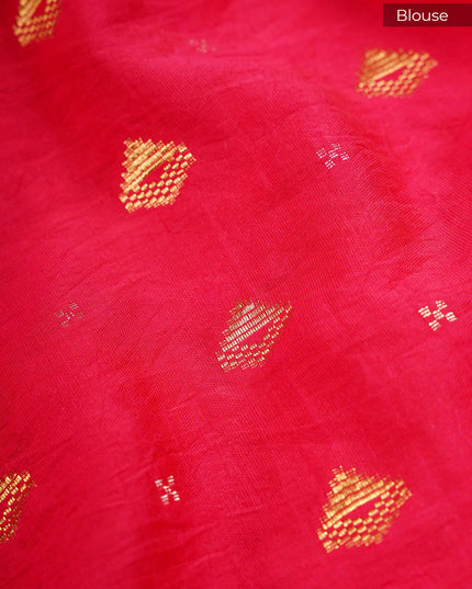 Silk Kota Saree With Allover Thread Embroidery Work With Gold Border -  Pink