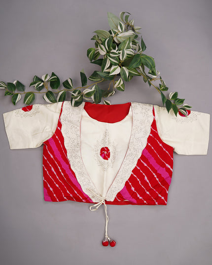 Russian Silk Kardhana Work with Scallop Border