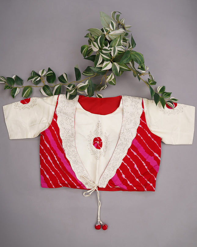 Russian Silk Kardhana Work with Scallop Border