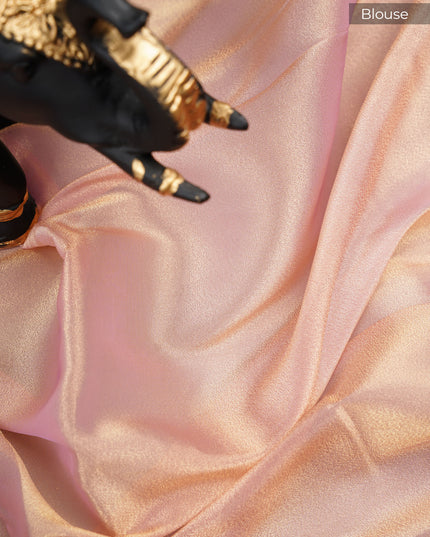 Soft tissue organza saree with thread Embroidered work and scallop muniya border - Mauve