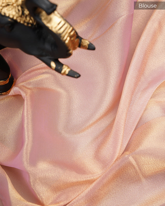 Soft tissue organza saree with thread Embroidered work and scallop muniya border - Mauve