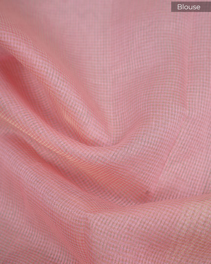 Kota Chanderi Saree with Mirror and Applique Work Contrast Border- Purple