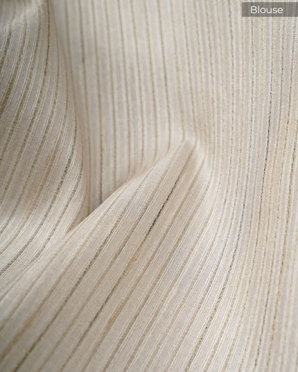 Tusser Silk Saree With Floral Print Border - Light Pink