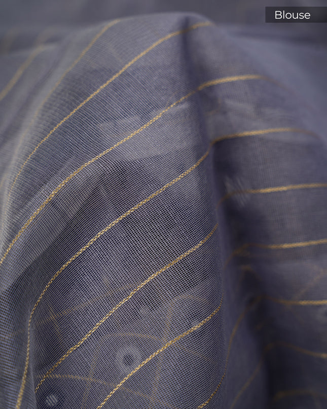 Lotus Cotton Ikkat Design Golden Buttis - Grey