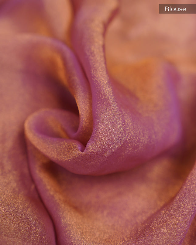 Tissue Georgette all Over Chicken Kari Work with Scallop Border