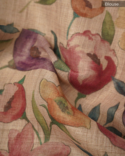 Lenin Tissue Saree with Thread Work Border- Mehindhi