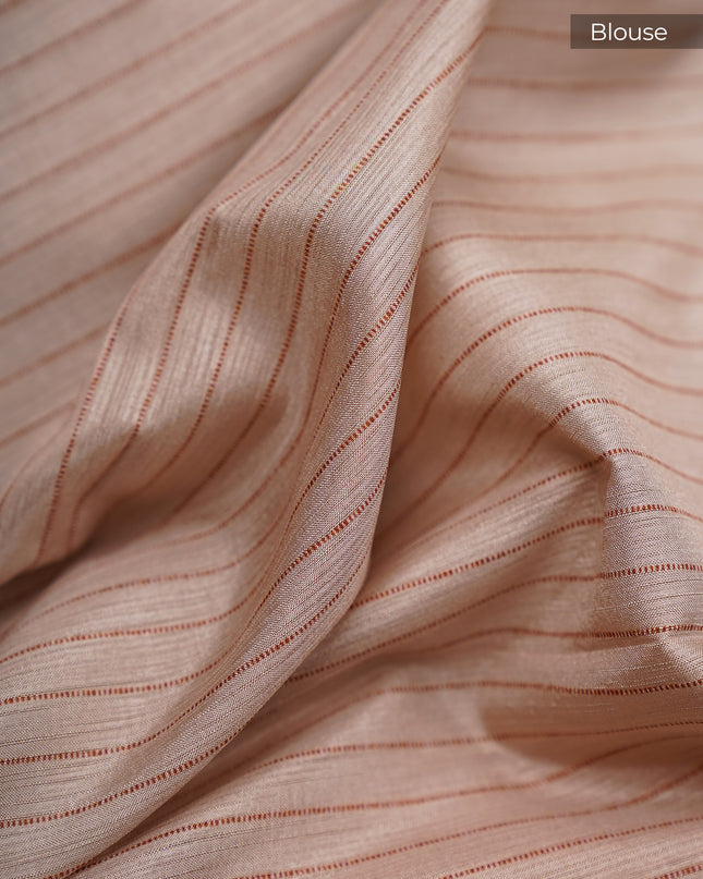 Semi Tusser Silk with Printed Contrast Border