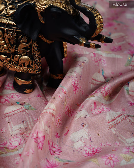 Tusser Silk saree with Parce Work Border - Maroon