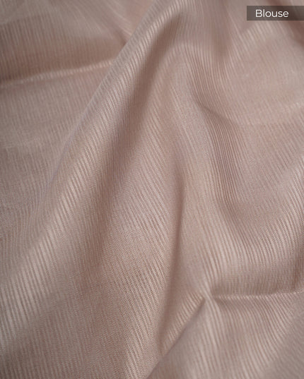 Silk Kota Saree With Ari Work Border - Beige