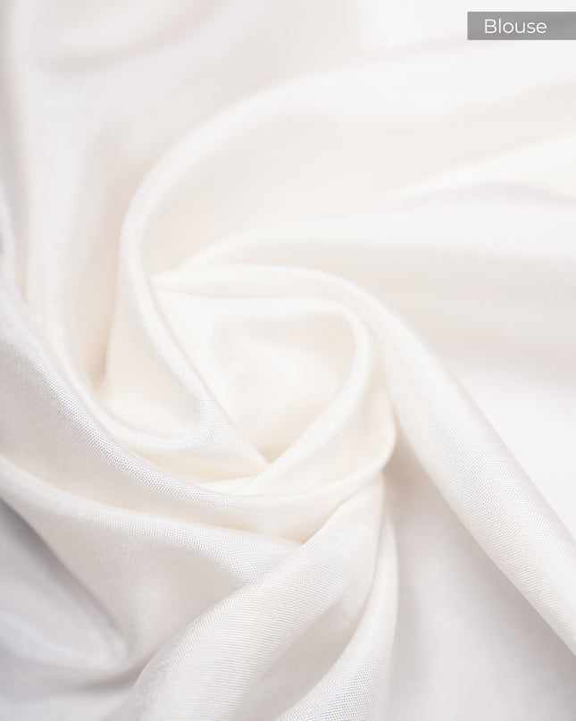 Dola Silk Saree with White Border Golden Zari Butties & Border