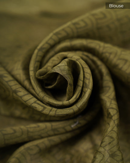 Chanderi Silk Allover Print with Antique Zari Border