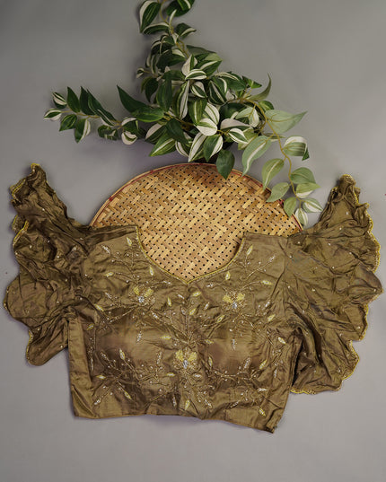 Soft Organza Silk with Zari Weaving Lines and Handwork Border