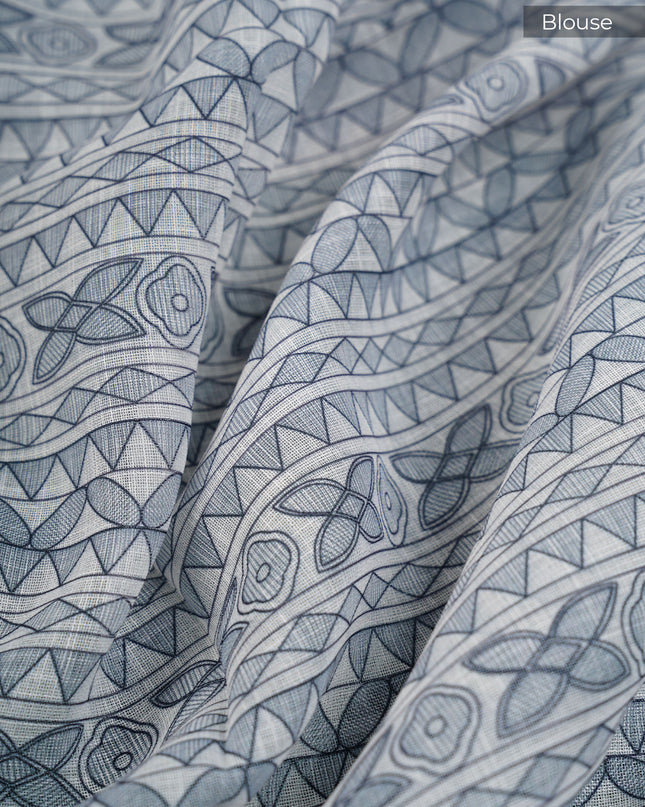 Lenin Silk Saree with Madhubhani Print Contrast Border- Green