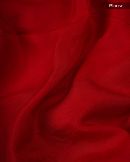 Banaras Silk With Allover Gold Zari Work - Red