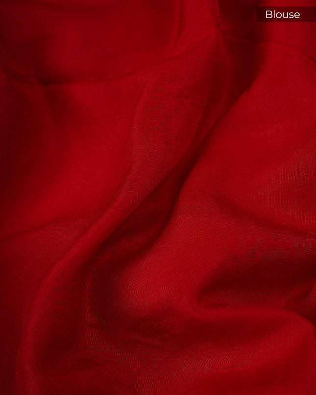 Banaras Silk With Allover Gold Zari Work - Red