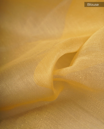 Jute Linen Tissue Pearl Work Buttis With Border - Tan