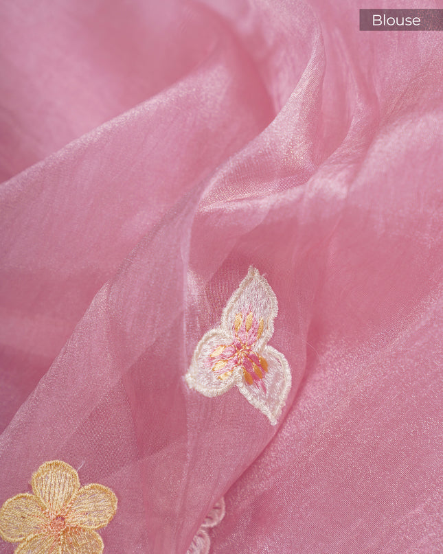 Crush Organza Silk with Embossed Work