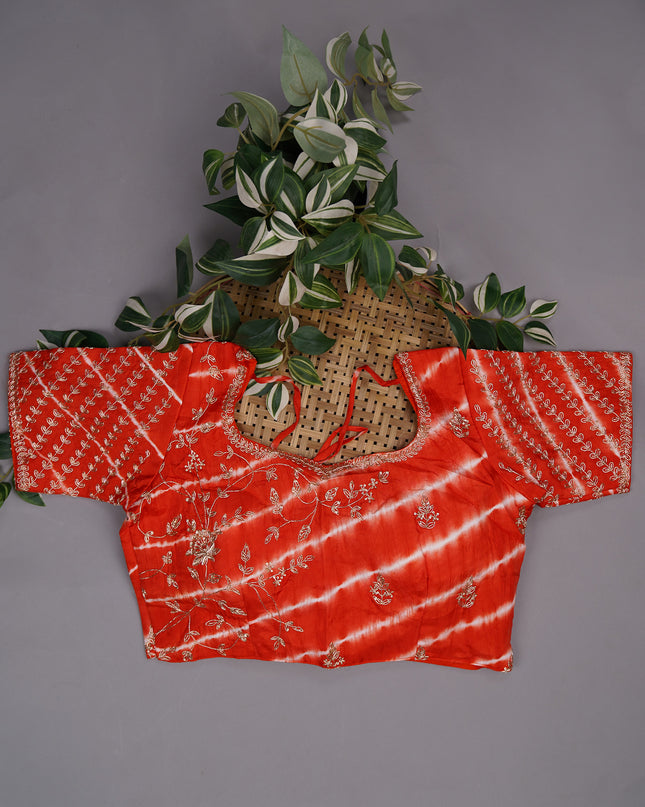 Russian Silk Zardozi Work with Scallop Border