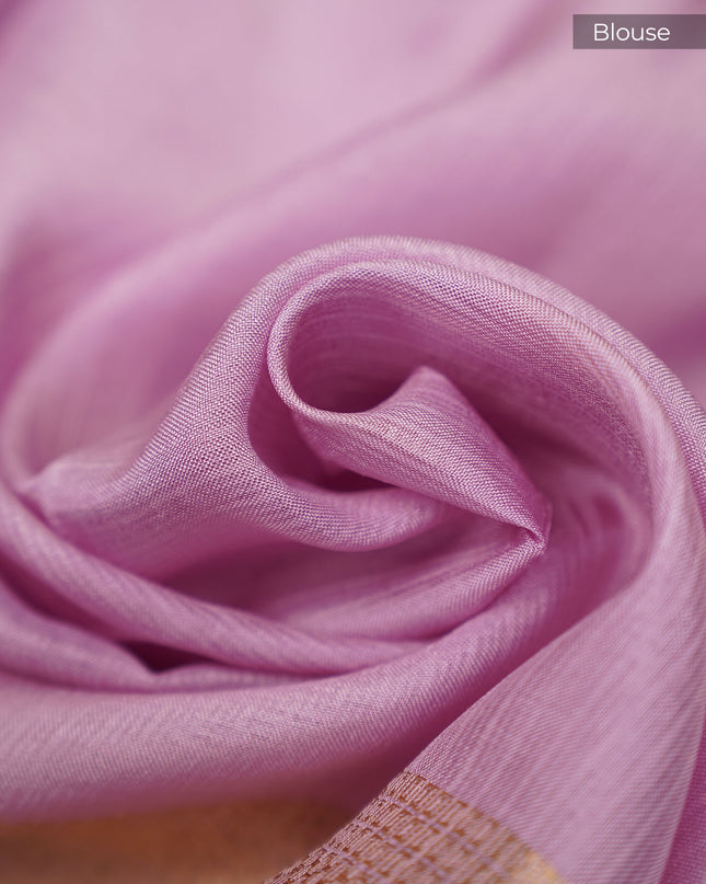 Silk Kota All Over golden silver Zari Butties with Satin Border