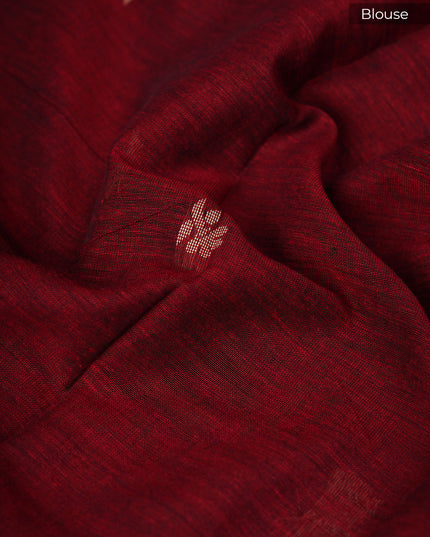 Handloom Cotton Saree with Thread Weaving Border- Black