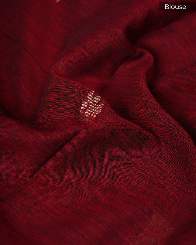 Handloom Cotton Saree with Thread Weaving Border- Black