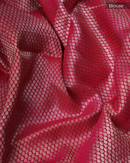 Chanderi Silk With Golden & Silver Zari Butties And Contrast Border - Lavender