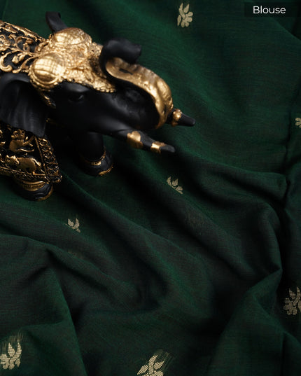 Handloom Cotton Saree with Thread Weaving Border- Maroon