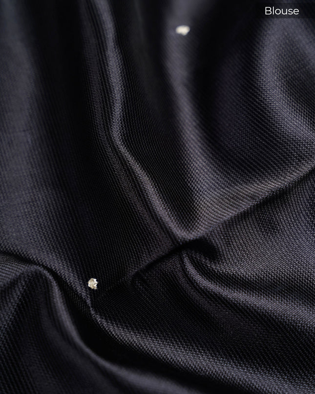 Kota Silk Saree With Floral Print & Ari Work Scallop Border - Mehndi