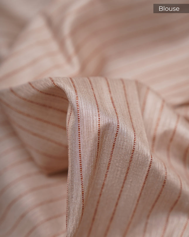 Semi Tusser Silk with Printed Contrast Border