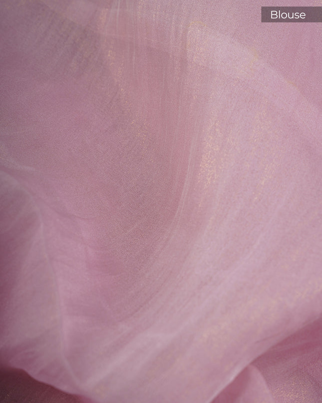 Soft Tissue Organza with Ary Work with Scallop Border- Lilac