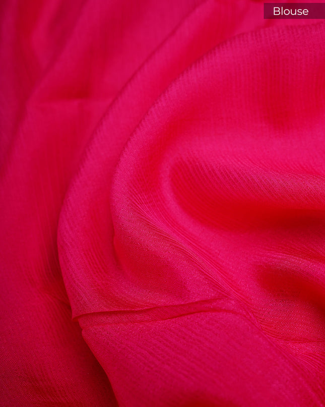 Kota Silk Saree With Golden Butties & Lace Border - Orange