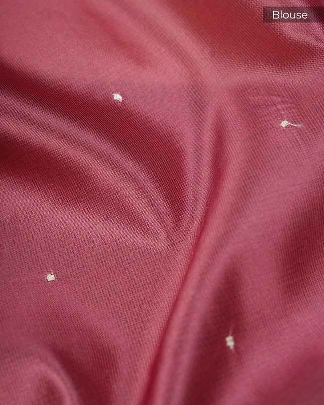 Kota Silk Saree Floral Print With Scallop Border - Cream Peach