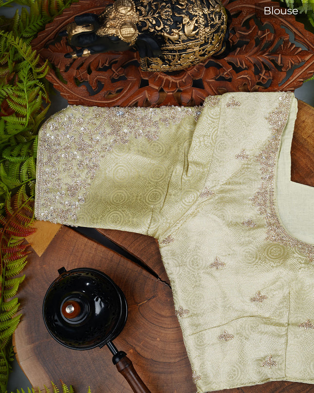 Banarasi Saree with Tissue Silk Zari Woven Work - Green