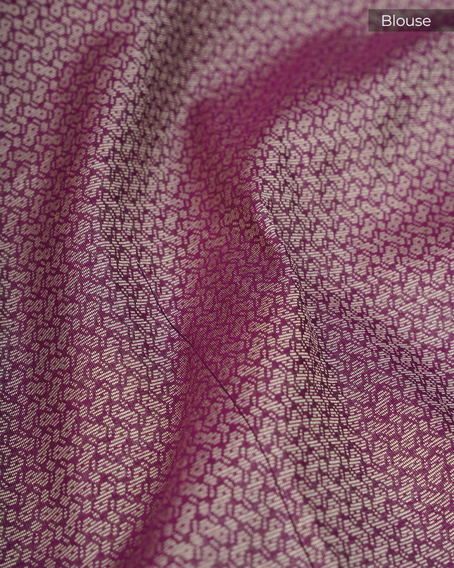 Chanderi Silk With Thread Weaving Golden Border - Purple