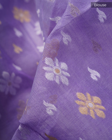 Lotus Cotton Ikkat Design Golden Buttis - Lavender