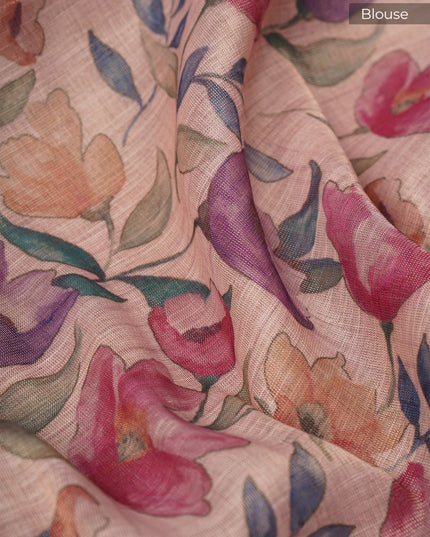 Lenin Tissue Saree with Thread Work Border- Purple