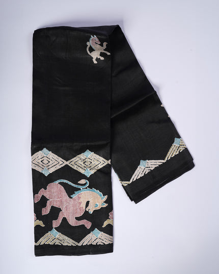 Pure Silk Saree with Horse Print