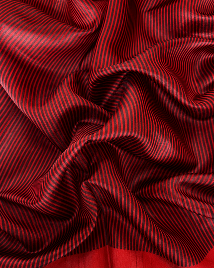 Tusser Jamdani Saree Weaving Butties  With Contrast Border- Coffee Brown