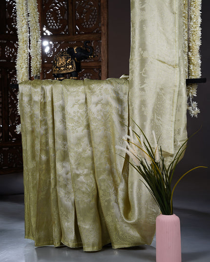 Banarasi Saree with Tissue Silk Zari Woven Work - Green