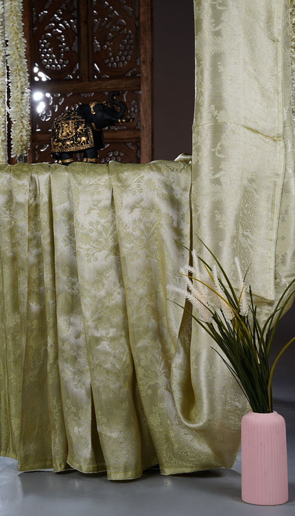 Banarasi Saree with Tissue Silk Zari Woven Work - Green