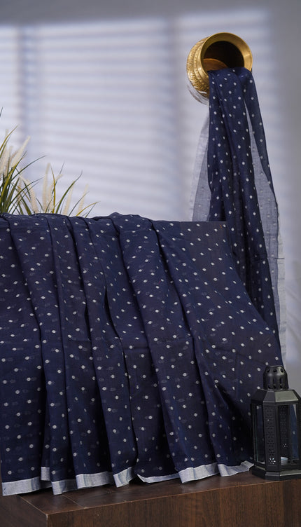 Handloom Cotton Weaving Butties - Navi Blue