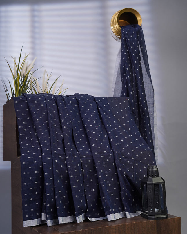 Handloom Cotton Weaving Butties - Navi Blue