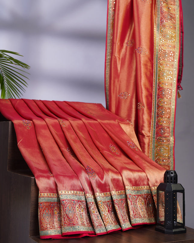 Tissue Banaras Saree with Zardosi and Pashmina Work