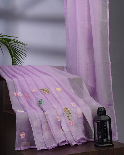 Crush Organza Silk with Embossed Work