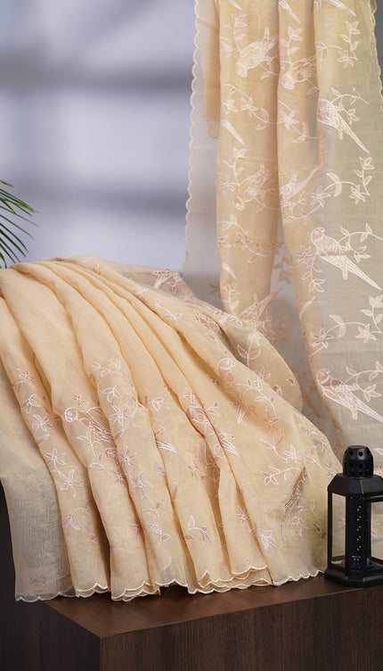 Jute Lenin Tissue with Applique Work