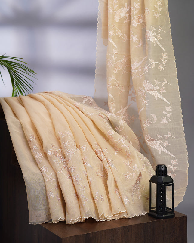 Jute Lenin Tissue with Applique Work